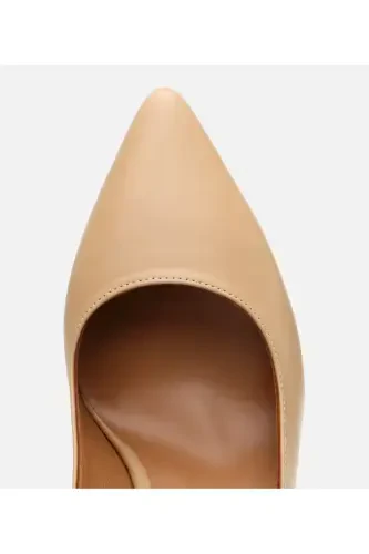 Ayollar charm bej o'rta poshnali stiletto-TABIIY - 5