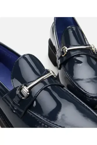 Ayollar charm ko'k loafer-KO'K - 5