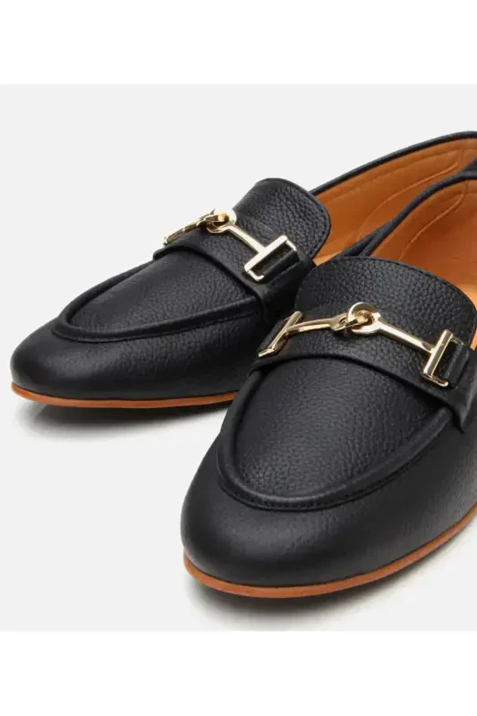 Ayollar charm qora tokali klassik loafer-QORA - 3