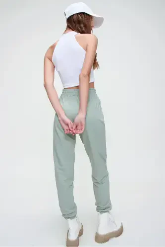 Ayollar Chayla yashili beli va pachasi lastikli Basic sport shim ALC-X5902-CHAYLA YASHILI - 5