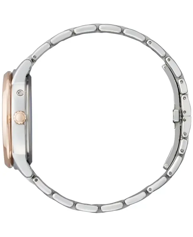 Ayollar Eco-Drive Calendrier Olmos Aksentli Ikki Tonli Zanglamaydigan Po'lat Bilaguzuk Soati 37mm-Gulli Oltin Ikki Tonli - 2