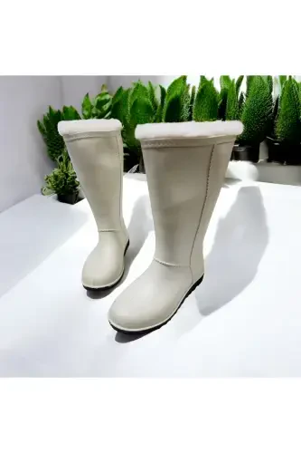 Ayollar Fashion Qor Qish Yomg'ir Etiklari-BEJ - 1