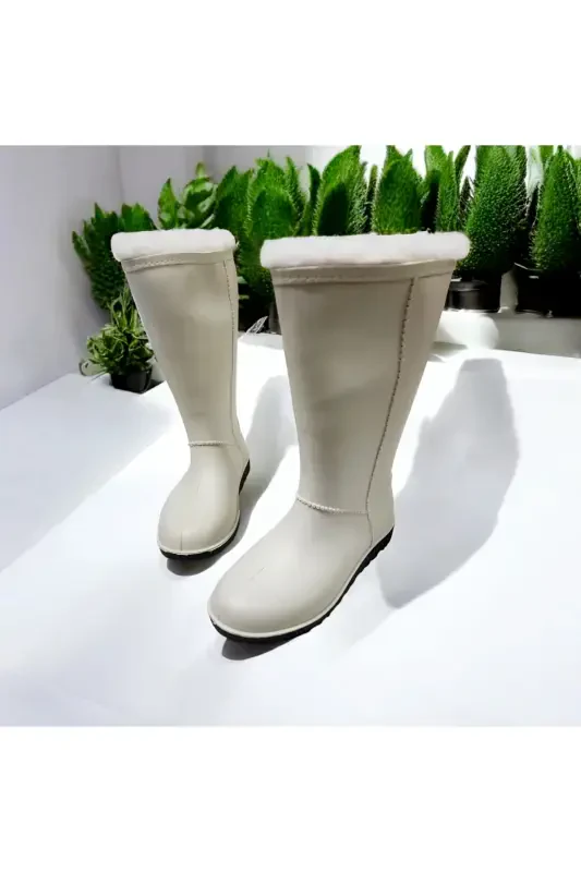 Ayollar Fashion Qor Qish Yomg'ir Etiklari-BEJ - 1