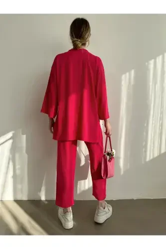 Ayollar fuksiya kimono shimlar trikotaj kostyumi-Fuksiya - 5