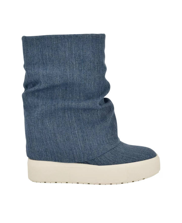 Ayollar Guinna Egilgan Silhouette Booties Mavi Denim - 2