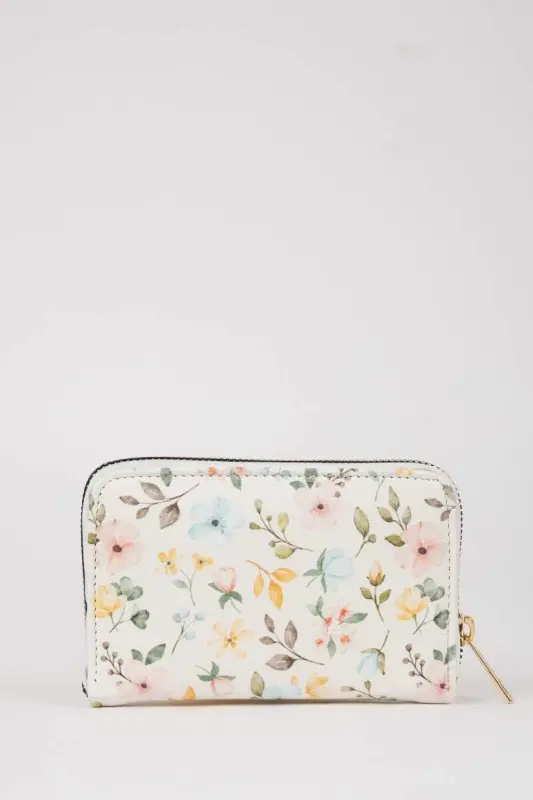 Ayollar gulli naqshli sun'iy charm hamyon - aralash - 5