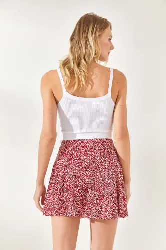 Ayollar gulli qizil shortli kaşkorse yubka ETK-190 - 8