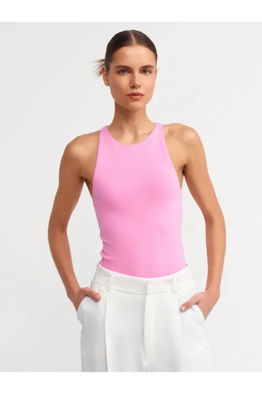 Ayollar Halter Yaka Футболка-Pushti - 2