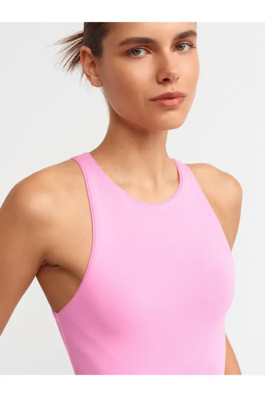 Ayollar Halter Yaka Футболка-Pushti - 5
