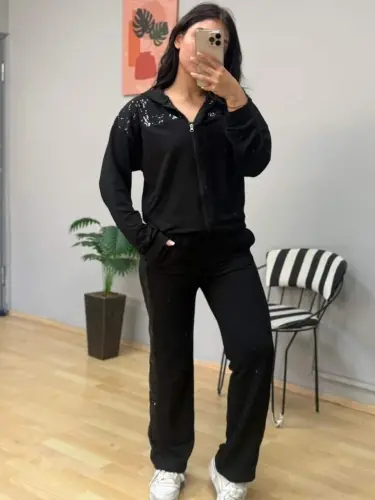 Ayollar ikki ip gazlama paypoq va fermuar detallari bilan ikkita to'plam - 4