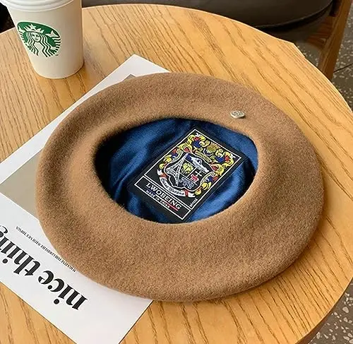 Ayollar Jun Bere Shlyapa Klassik Frantsuz Jun Shlyapa Rassom Bere Qalpog'i Qishki Qattiq Rangli Frantsuz Beanie Qalpog'i Shlyapa Vintage Beretlar - 2