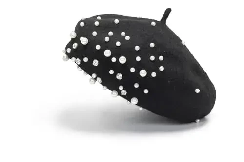 Ayollar jun beret shlyapasi, klassik fransuz uslubidagi rassom shlyapasi, qizlar uchun bir xil rangli zamonaviy qishki iliq shapka - 3