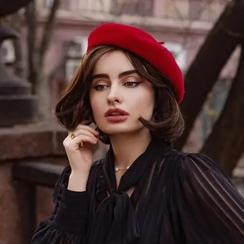 Womens Wool French Beret Chic Solid Beanie Hat Stretchable Classic Beret - MODAZONE (1)