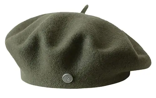 Ayollar junli bere shlyapa Klassik fransuz junli shlyapa Rassom beret qalpog'i Qishki tekis rangli fransuz trikotaj shlyapa Qadimgi beretlar - 1