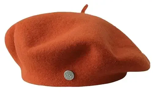 Ayollar junli beret shlyapasi Klassik fransuz junli shlyapasi Rassom beret qalpog'i Qishki tekis rangli fransuz trikotaj shlyapasi Vintage beretlar 