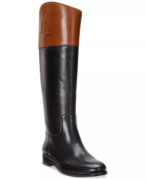 Ayollar Justine II Riding Boots Black, Deep Saddle Tan - 1