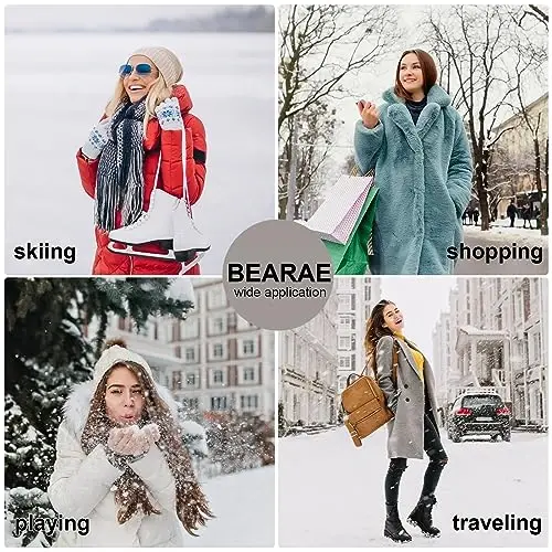 Ayollar keng trikotaj shlyapasi Qishki issiq junli astarli shapka Elastik bosh suyagi kepkasi Vizor qirrasi bilan - 6