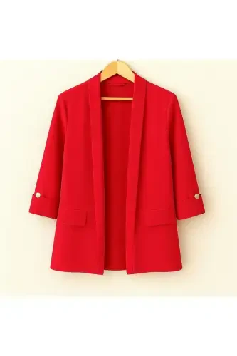 Ayollar kiyimi tugmachali qizil kurtka-qizil3 - HEYYA (1)