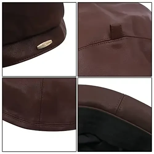 Ayollar klassik PU Teri Fransuz Beret Shlyapa Retro Beanie Shlyapa Rassom Beret Qalqog'i Sozlanishi mumkin Rassom Qovoq Qalqog'i - 5