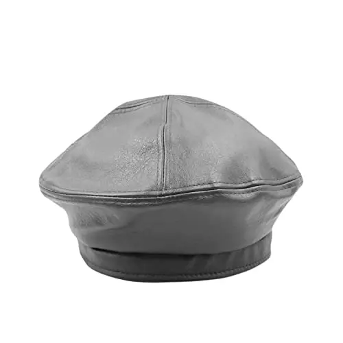 Ayollar klassik PU teri fransuz beret shlyapasi Retro Beanie shlyapa Rassom Beret qalpog'i Sozlanishi mumkin bo'lgan rassom qovoq qalpog'i - 1