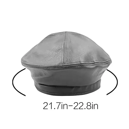 Ayollar klassik PU teri fransuz beret shlyapasi Retro Beanie shlyapa Rassom Beret qalpog'i Sozlanishi mumkin bo'lgan rassom qovoq qalpog'i - 6