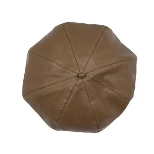 Ayollar klassik PU teri Frantsuz beret shlyapa Retro Beanie shlyapa Rassom Beret Cap Sozlanishi mumkin bo'lgan Rassom Qovoq qalpog'i - 7
