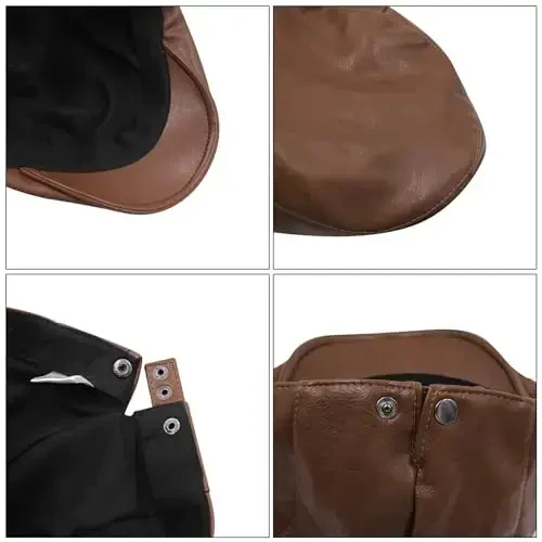 Ayollar klassik PU teri Frantsuz beret shlyapa Retro Beanie Shlyapa Rassom Beret Qalpog'i Sozlanishi mumkin bo'lgan Rassom Qovoq Qalpog'i - 4