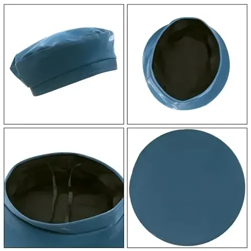 Ayollar klassik PU Teri Frantsuz Beret Shlyapa Retro Beanie Shlyapa Rassom Beret Qalpog'i Sozlanishi mumkin bo'lgan Rassom Qovoq Qalpog'i - 5