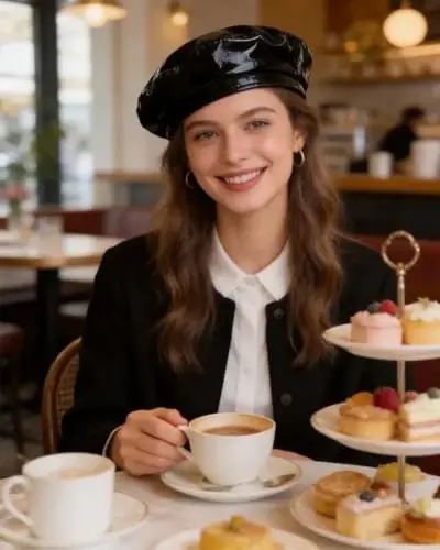 Ayollar klassik PU teri Frantsuz beret shlyapasi Retro Beanie shlyapa Rassom beret kepkasi Sozlanishi mumkin bo'lgan rassom qovoq kepkasi - 2