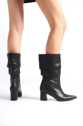 Ayollar kovboy etiketi - Qora charm M - 3