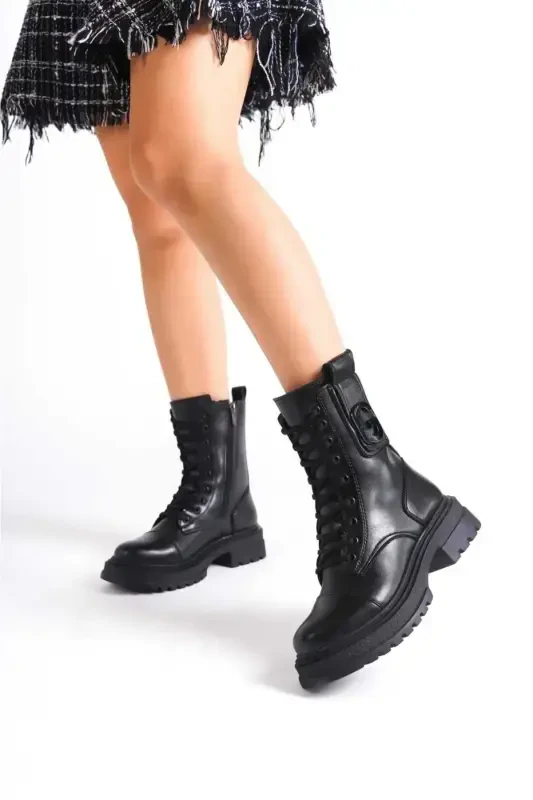 Ayollar kovboy etiketi-tekis qora - 4