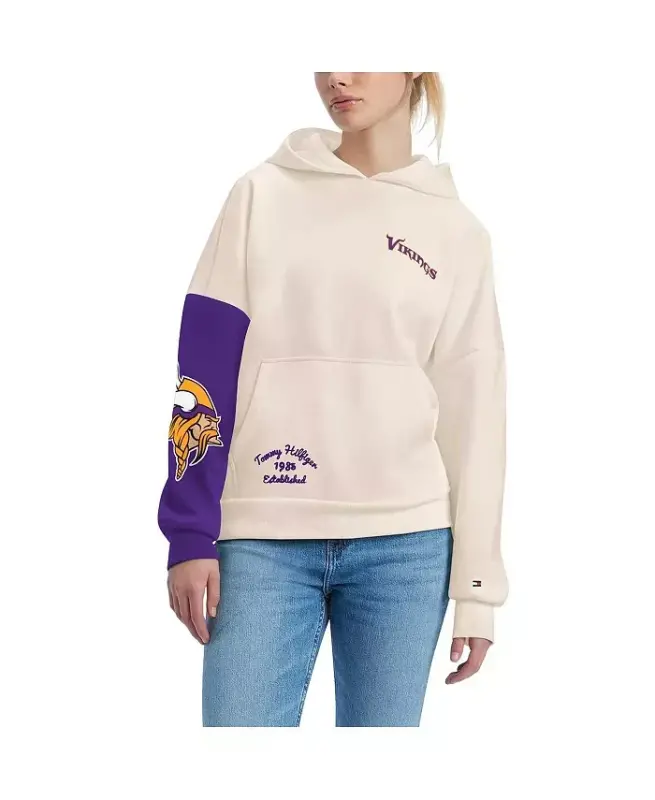 Ayollar kremi, binafsha Minnesota Vikings Harriet Pullover Hoodie-Krem, binafsha - TOMMY HILFIGER