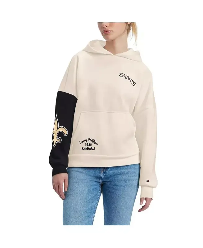 Ayollar kremi, Qora Nyu-Orlean Seynts Harriet Pullover Xudi - Kremi, Qora - TOMMY HILFIGER