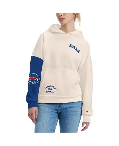 Ayollar kremi, Royal Buffalo Bills Harriet Pullover Hoodie-Cream, Royal - 1