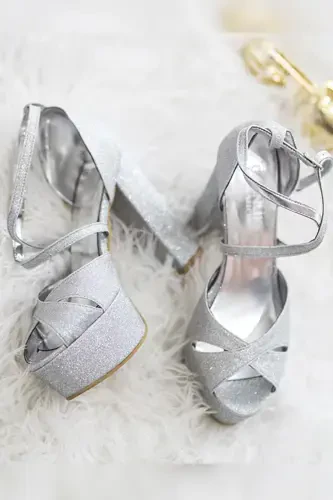 Ayollar Kumush To'y Oyoq Kiyimlari-KUMUSH - 3