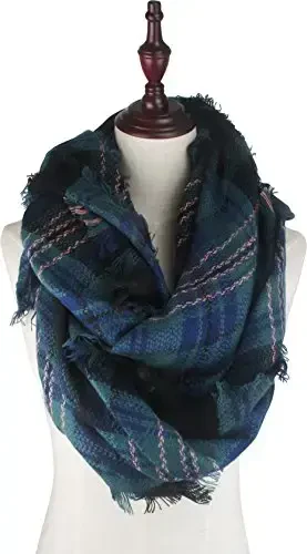 Ayollar kuz-qish sharfi Klassik popukli katakli tartan issiq yumshoq katta adyol ro'mol sharflar - MODAZONE (1)