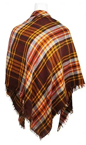 Ayollar kuz-qish sharfi Klassik tasselli plaid tartan issiq yumshoq katta adyol o'rash sharf sharflari - VIVIAN & VINCENT (1)