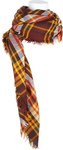 Ayollar kuz-qish sharfi Klassik tasselli plaid tartan issiq yumshoq katta adyol o'rash sharf sharflari - 5
