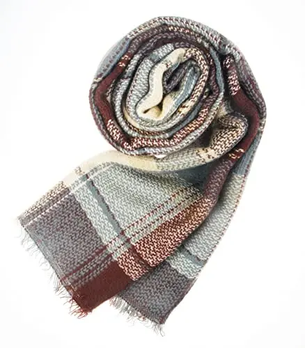 Ayollar Kuzgi Qishki Sharf Klassik Püsküllü Plaid Tartan Issiq Yumshoq Katta Adyol O'rash Shol Ro'mollar - 3