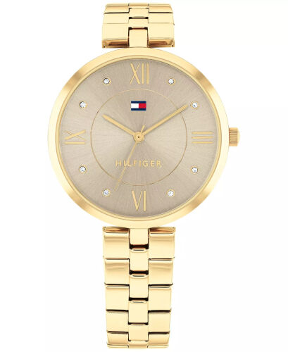 Ayollar kvartsi oltin rangli zanglamaydigan po'latdan yasalgan soat 34 mm - TOMMY HILFIGER