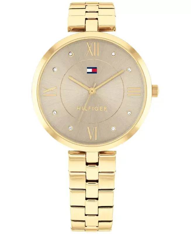 Ayollar kvartsi oltin rangli zanglamaydigan po'latdan yasalgan soat 34 mm - TOMMY HILFIGER