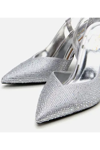 Ayollar Lame toshli orqasi ochiq stiletto - 3