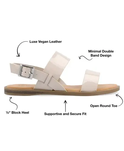 Ayollar Lavine ikki kamarga ega tekis sandal - 8
