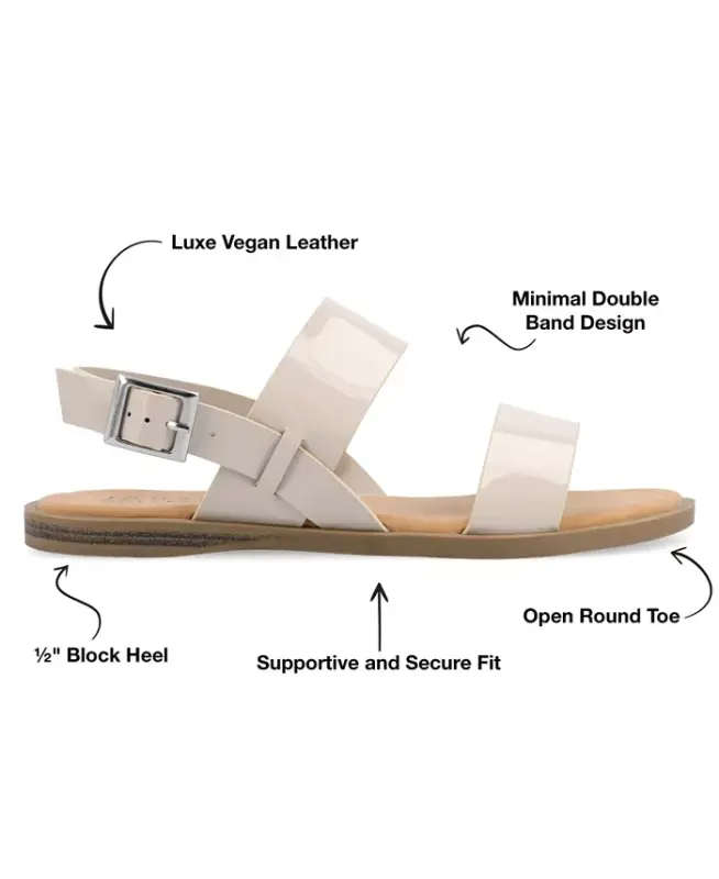 Ayollar Lavine ikki kamarga ega tekis sandal - 8