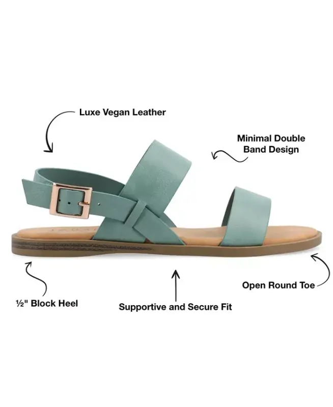 Ayollar Lavine qo'shaloq tasma tekis sandal - 8