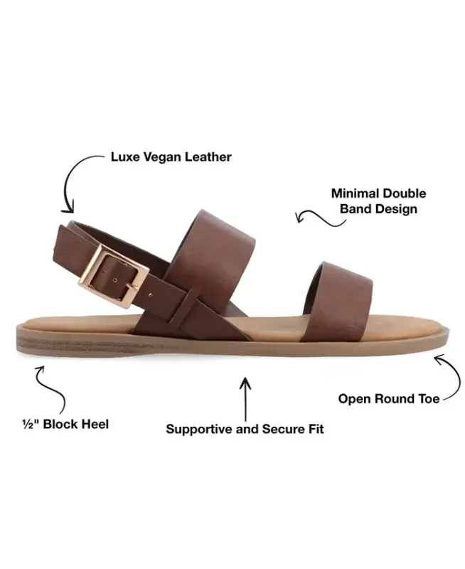 Ayollar Lavine qo'shaloq tasma tekis sandal - 8