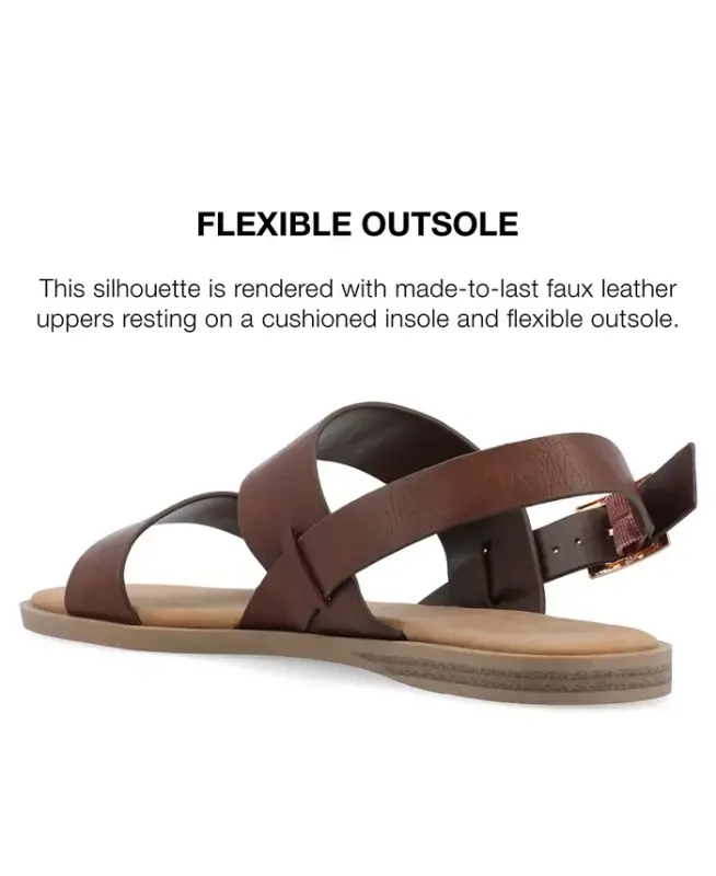 Ayollar Lavine qo'shaloq tasma tekis sandal - 10