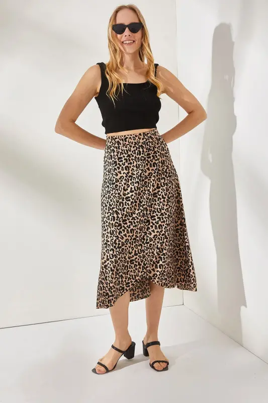 Ayollar Leopar Norka O'ralgan Yubka ETK-19000154-Leopa - 4