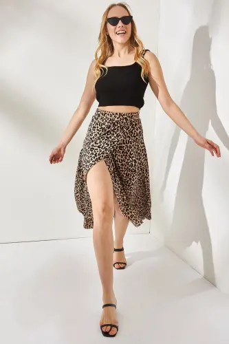 Ayollar Leopar Norka O'ralgan Yubka ETK-19000154-Leopa - 5