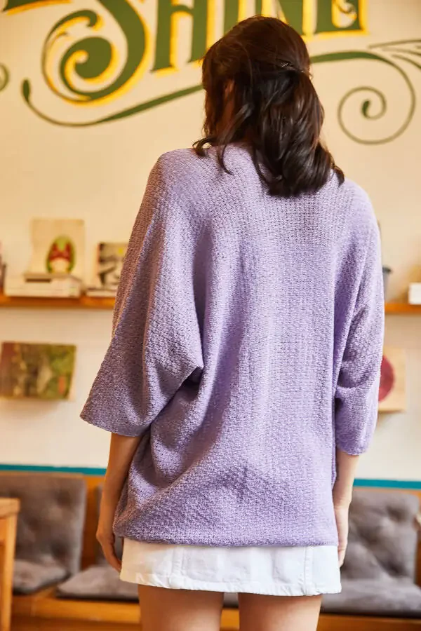 Ayollar lilac yarasalar bahorgi kardigani HRK-19000057 - 5